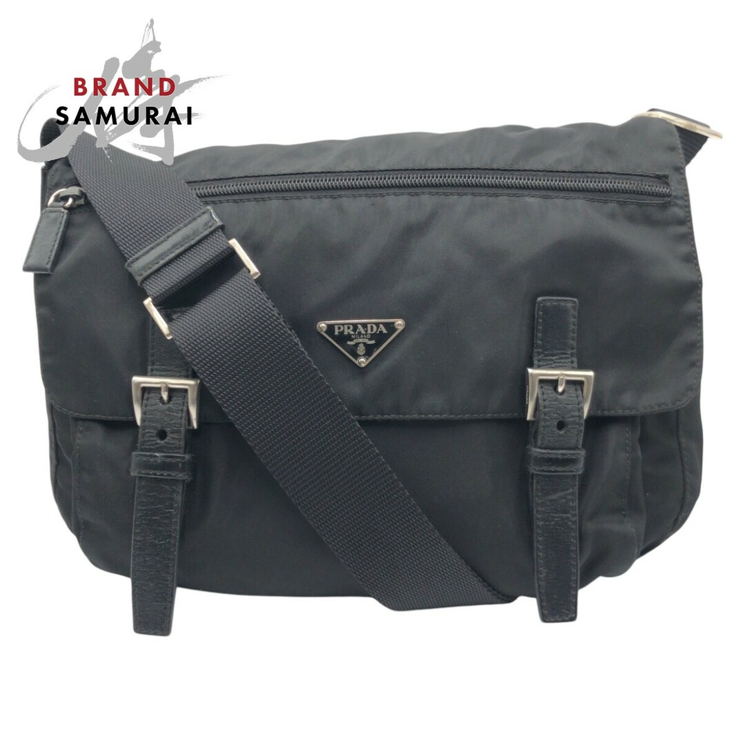 美品 PRADA プラダ テスート 三角ロゴ 男女兼用 ブラック 黒 美品 PRADA プラダ テスート 三角ロゴ 男女兼用 ブラック 黒
