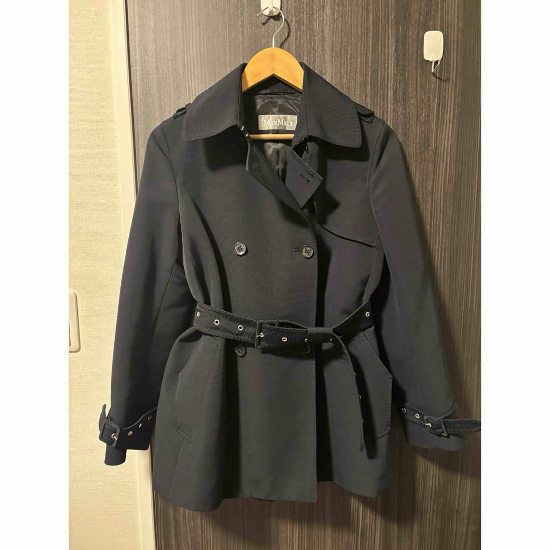 MaxMara マックスマーラ トレンチコート ネイビー 紺色 サイズ38 MaxMara マックスマーラ トレンチコート ネイビー 紺色 サイズ38