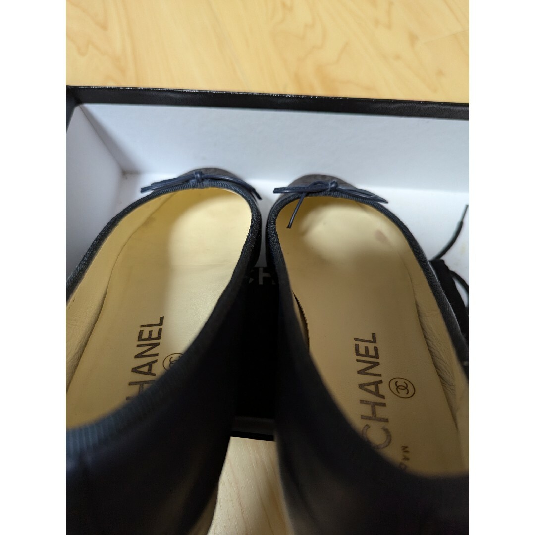 CHANEL バレリーナ フラットシューズ ネイビー 靴/シューズ CHANEL バレリーナ フラットシューズ ネイビー 靴/シューズ