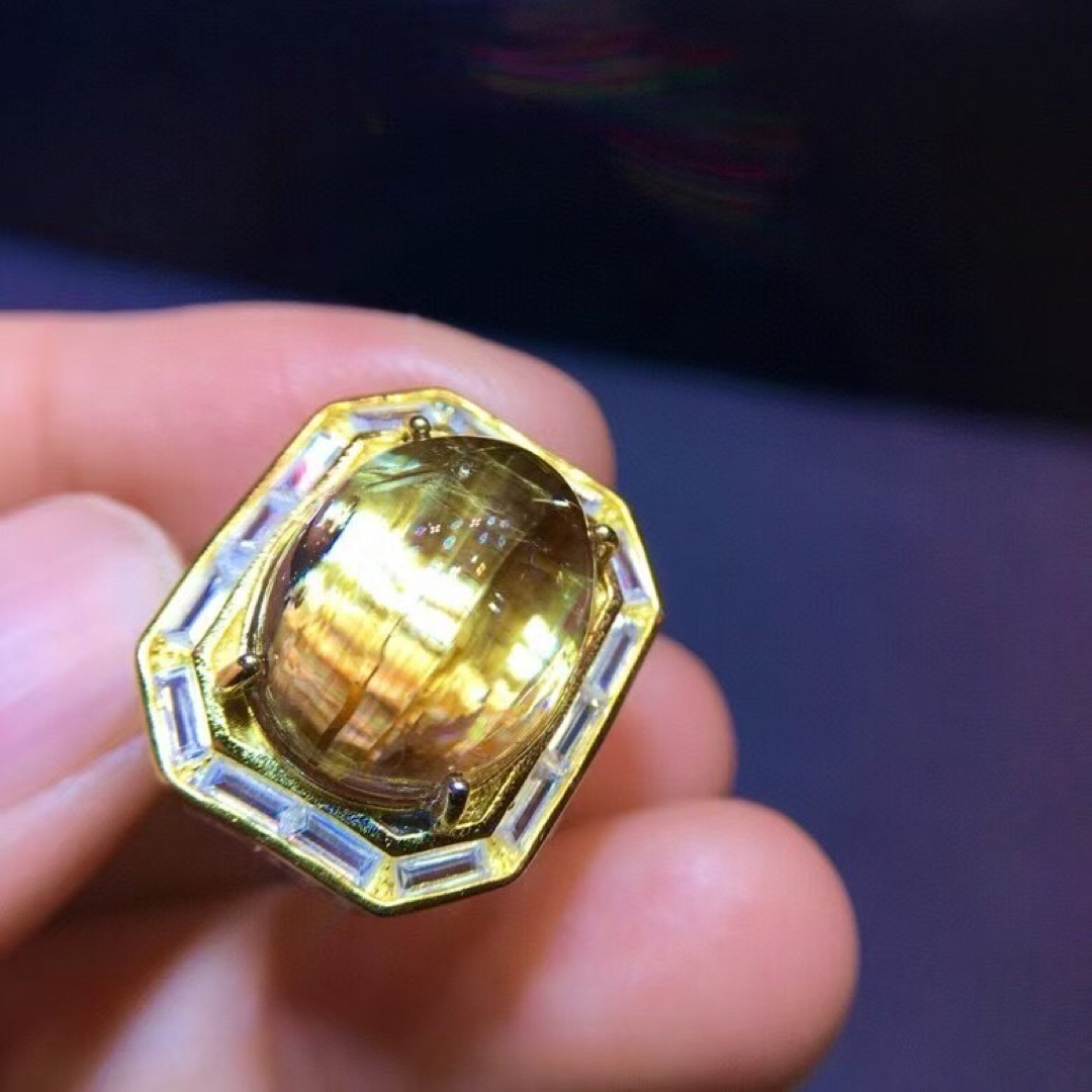 ⭐︎【天然】タイチンクオーツ リング s925 15.1x12.2mm ⭐︎【天然】タイチンクオーツ リング s925 15.1x12.2mm