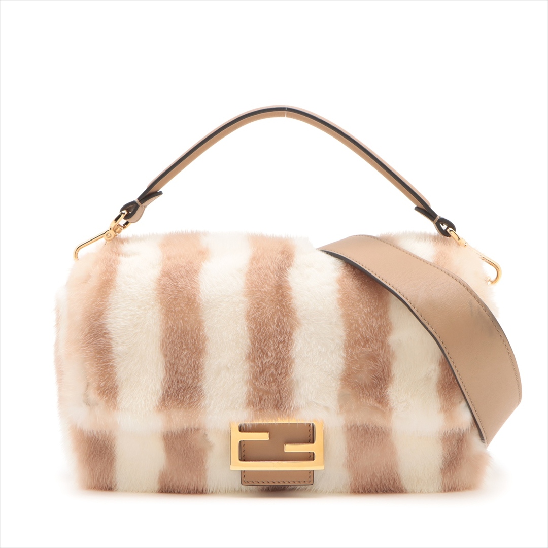 FENDI - フェンディ マンマバケット ファー  ベージュ レディース ショルダーバッ