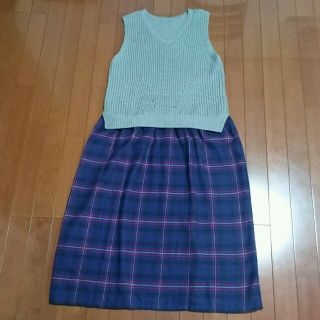 フェリシモ(FELISSIMO)の☆toka☆様専用 中古フェリシモニットベストドッキングマキシワンピース大きい(ロングワンピース/マキシワンピース)