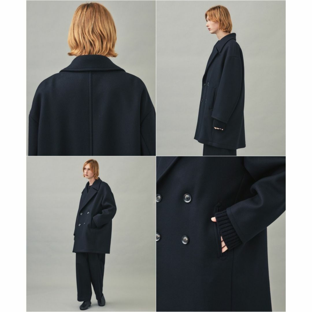 STUDIOUS CITY SUPER140S オーバーピーコート ブラック 2 STUDIOUS CITY SUPER140S オーバーピーコート ブラック 2 メンズ