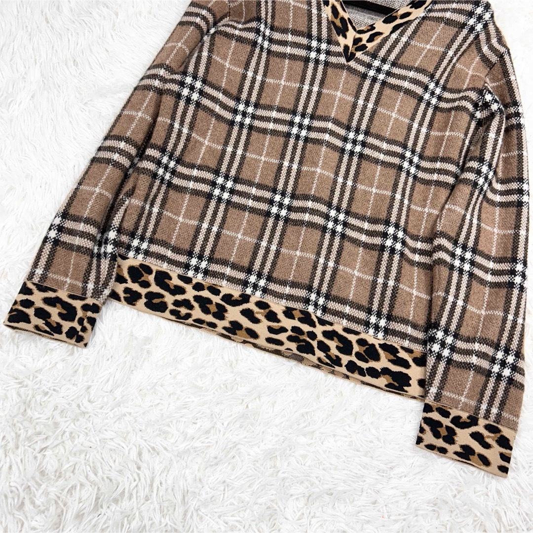 BURBERRY - 現行✨BARBALLY レオパード カシミヤ混 ニット BURBERRY - 現行✨BARBALLY レオパード カシミヤ混 ニット