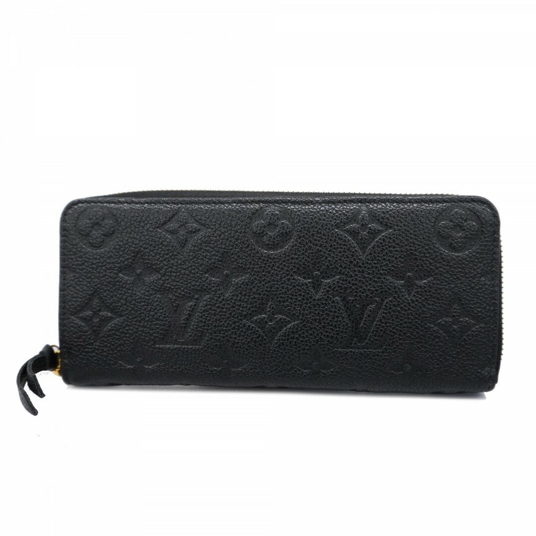LOUIS VUITTON - 【4te5572】ルイヴィトン 長財布 モノグラム・アンプラント ポルトフォイユクレマンス M60171 ノワール【中古】レディース
