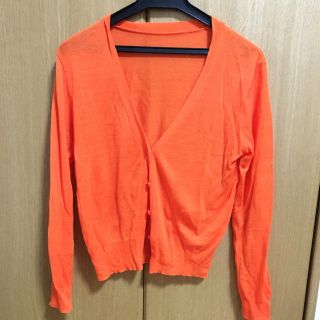 ザラ(ZARA)のオレンジ カーディガン 新品(カーディガン)