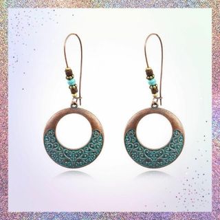 【4】ピアス エスニックアクセサリー 丸形 ぶら下がり 大人可愛い おしゃれ(ピアス)