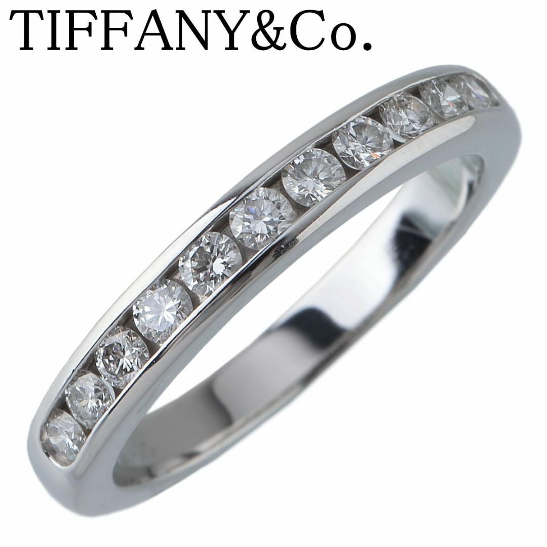 Tiffany & Co. - ティファニー チャネル ハーフエタニティ ダイヤ リング 11号強 幅3.0mm PT950 ハーフサークル 新品仕上げ済 TIFFANY【19532】