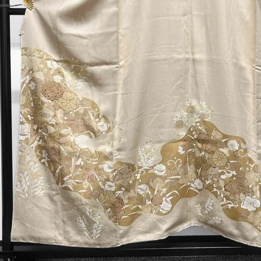 色留袖　金駒刺繍　花模様　菊　桐の花　楓　牡丹　桔梗　着物　075w d 色留袖 金駒刺繍 花模様 菊 桐の花 楓 牡丹 桔梗 着物 075w d