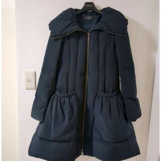 美品FOXEYフォクシーパフカラー ダウンコートグレー 美品FOXEYフォクシーパフカラー ダウンコートグレー