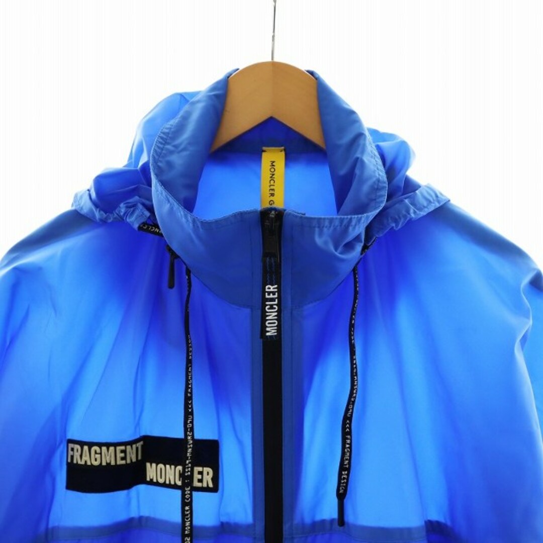 MONCLER パーカー ジップアップ ロゴ ナイロン 3 M 青 MONCLER パーカー ジップアップ ロゴ ナイロン 3 M 青