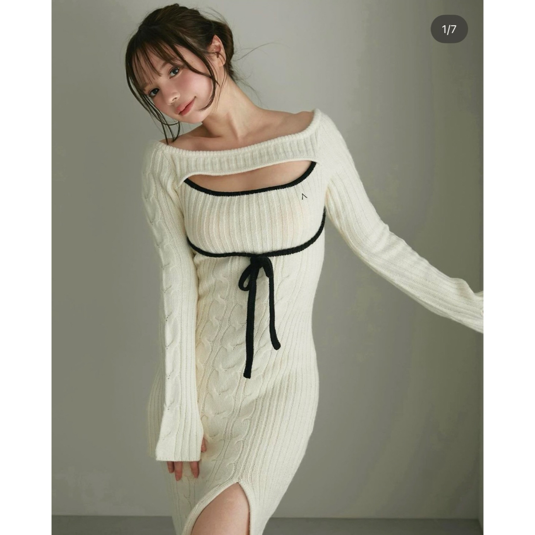 knit andmary Joan ribbon Andmary ribbon knit dress ワンピース