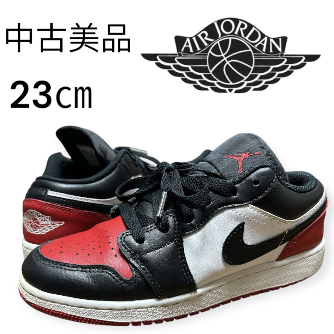 美品】Nike Air Jordan 儲け 1 赤白黒 スニーカー 人気カラー 美品】Nike Air Jordan 儲け 1 赤白黒 スニーカー 人気カラー