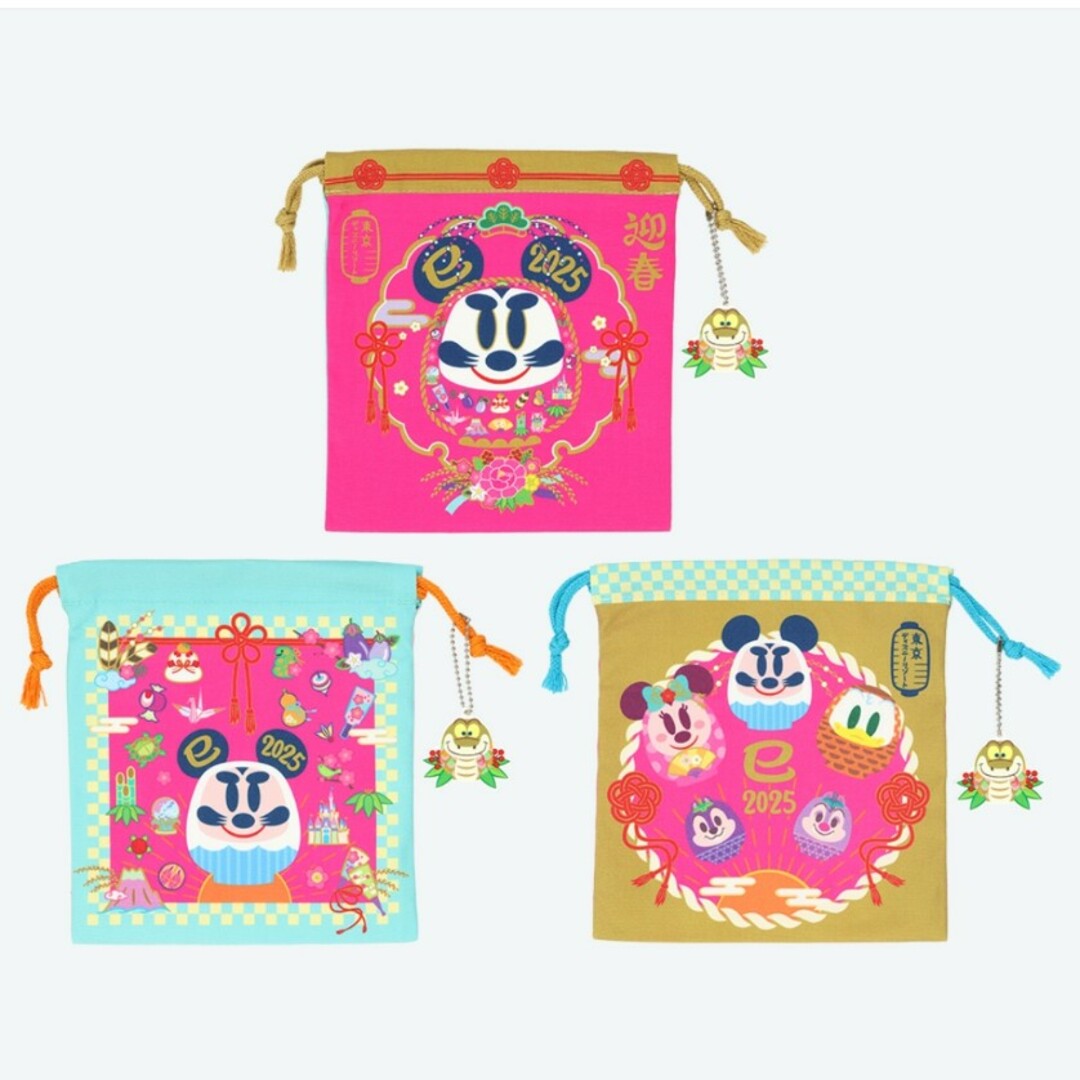 Disney(ディズニー)の新品 ディズニーお正月限定品 2025 巾着セット レディースのファッション小物(ポーチ)の商品写真