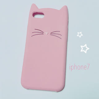 iphone7、8ケース  ピンク 猫(iPhoneケース)