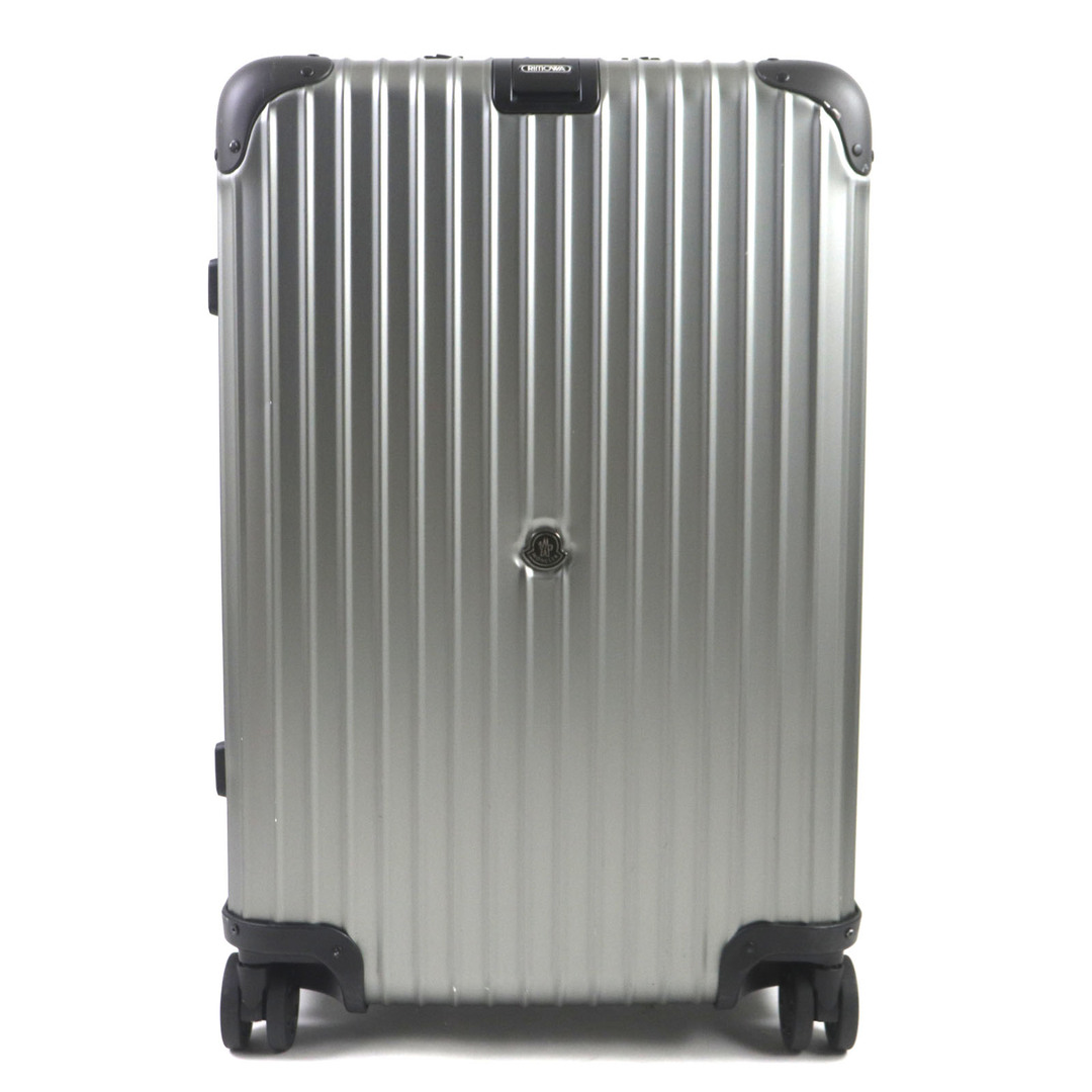 RIMOWA - 美品▼RIMOWA リモワ MONCLER モンクレール コラボ 9239002290 トパーズ TSAロック搭載 キャリーバッグ アルミニウム スーツケース シルバー ブラック 67L ドイツ製 メンズ