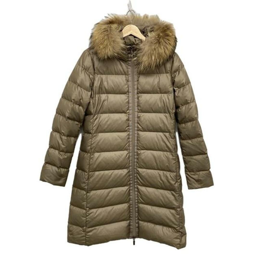 MONCLER - MONCLER(モンクレール) ダウンコート サイズ2 M レディース NANTESFUR(ナンテスファー) ベージュ 長袖/ジップアップ/冬