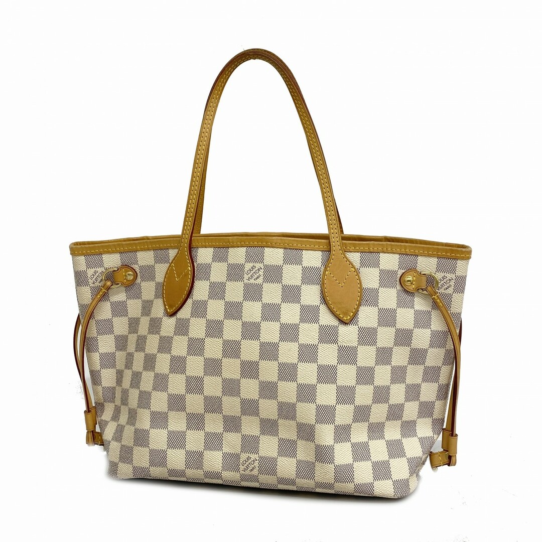 LOUIS VUITTON - 【4te5809】ルイヴィトン トートバッグ ダミエ・アズール ネヴァーフルPM N51110 ホワイト【中古】レディース