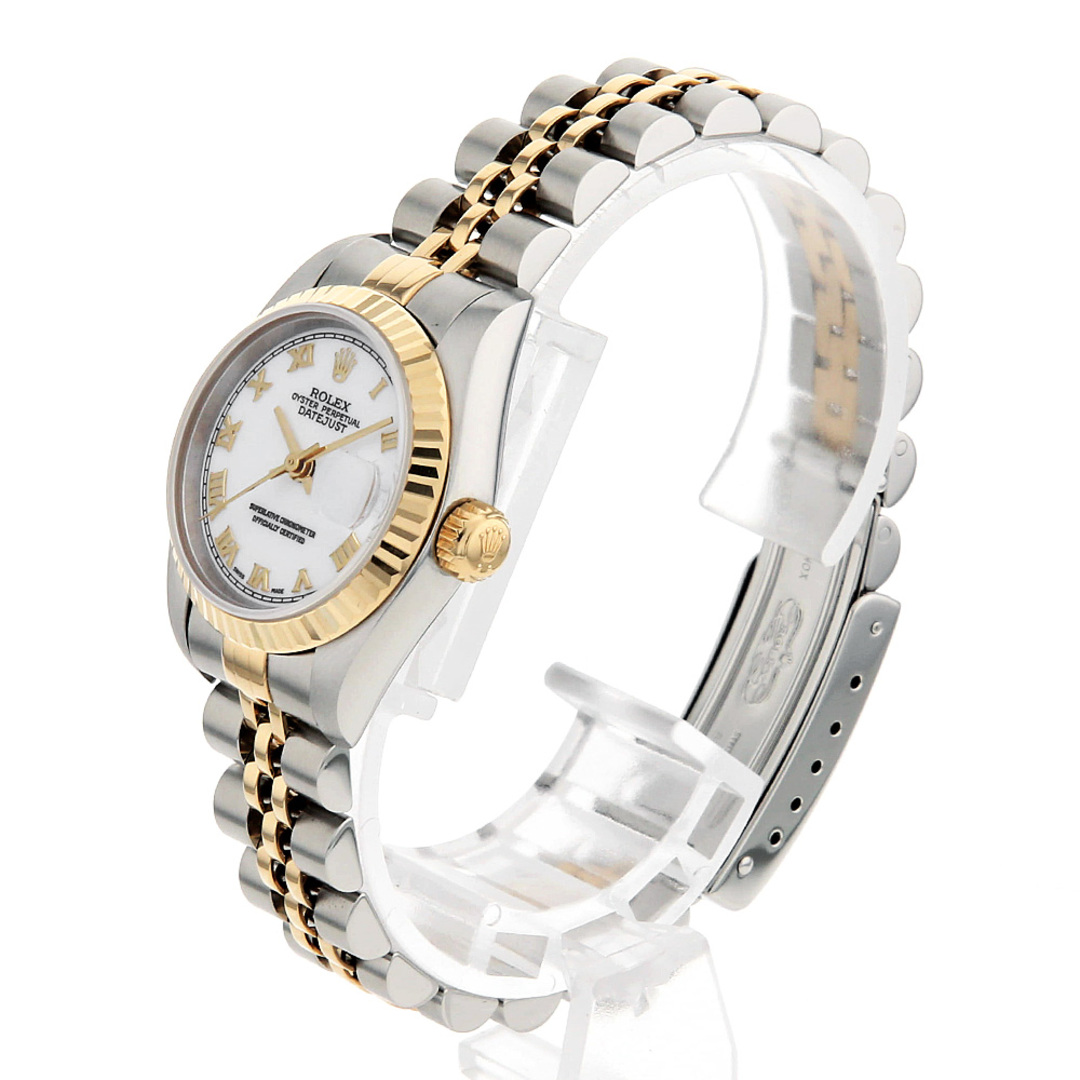 ROLEX - ロレックス デイトジャスト 69173 ホワイト シャンタン ローマ T番 レディース 中古 腕時計