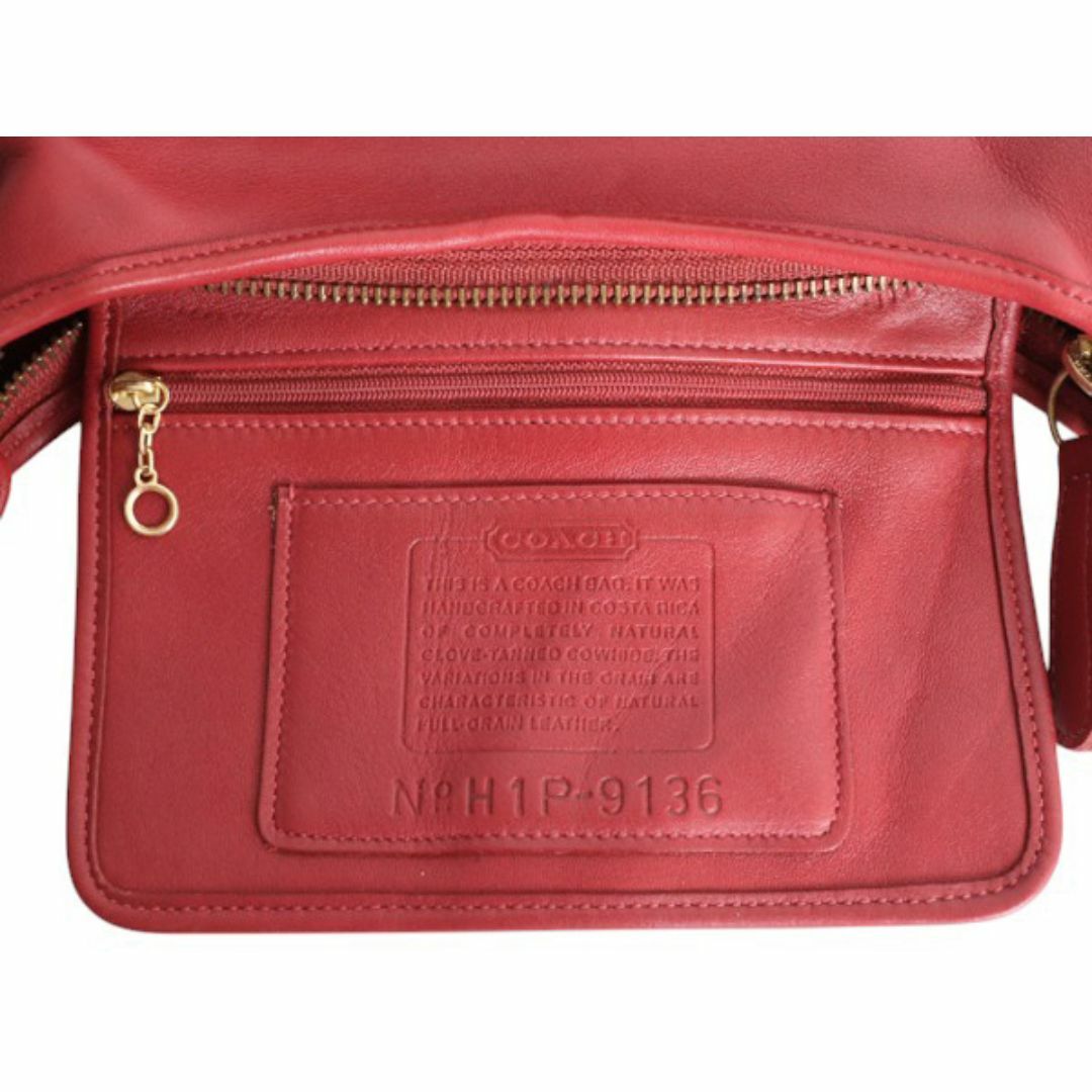 COACH - オールドコーチ 本革 レザー ミニ ショルダー バッグ 赤 COACH - オールドコーチ 本革 レザー ミニ ショルダー バッグ 赤