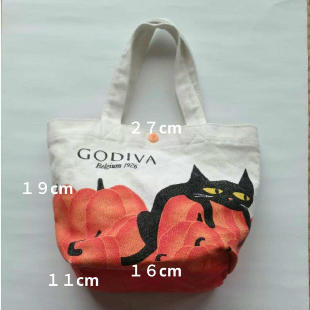 GODIVA(ゴディバ)のGODIVA　ゴディバ　ノベルティ　トートバッグ　黒猫　かぼちゃ レディースのバッグ(トートバッグ)の商品写真