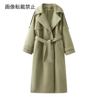 🔔12月新作🍷16044◆ベルト付き ロングコート ガウンコート(ロングコート)