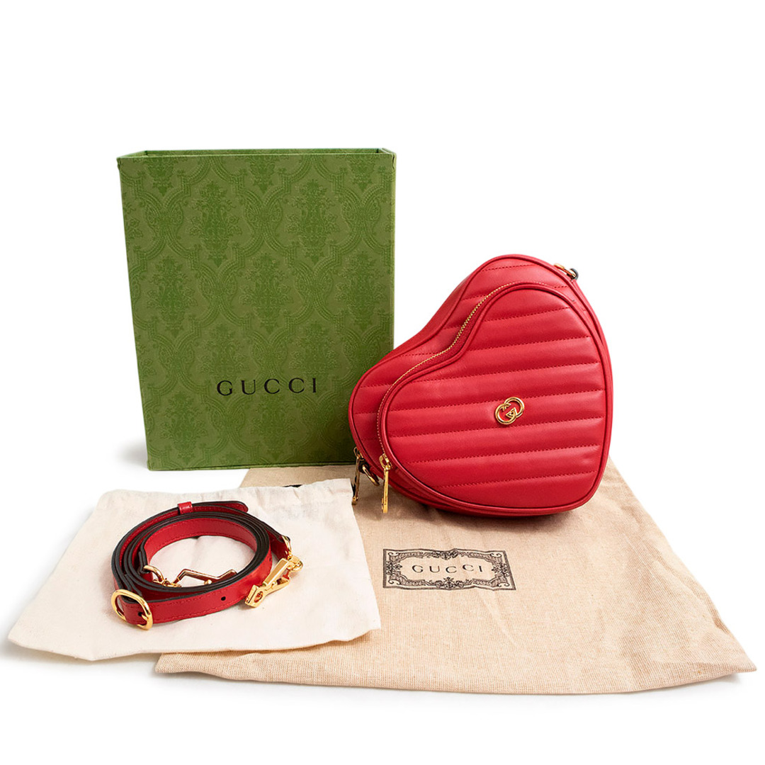 GUCCI - グッチ インターロッキングG ハート ショルダーバッグ GUCCI - グッチ インターロッキングG ハート ショルダーバッグ