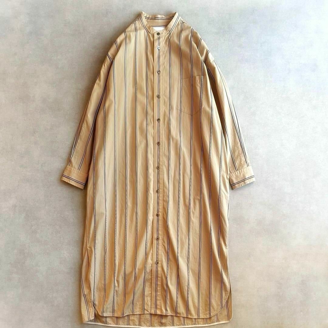 美品△TICCA ティッカ//ストライプシャツワンピース△ベージュ 美品△TICCA ティッカ//ストライプシャツワンピース△ベージュ