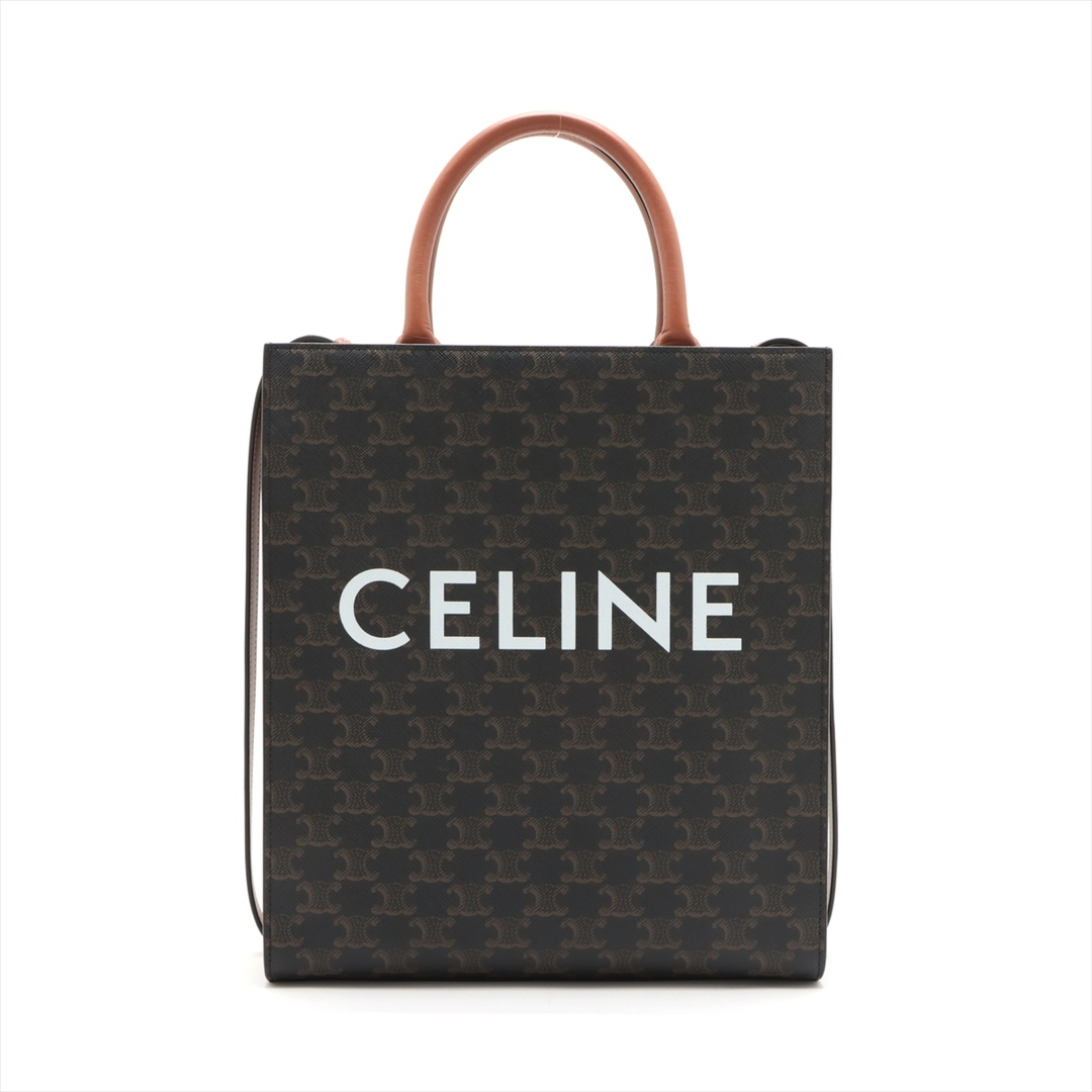 CELINE - セリーヌ バーティカルカバ PVC×レザー  ブラウン レディース ハンド