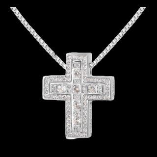 【N002】ネックレス　メンズ　ゴールド　シルバー　クロス　おしゃれ　アクセサリ(ネックレス)