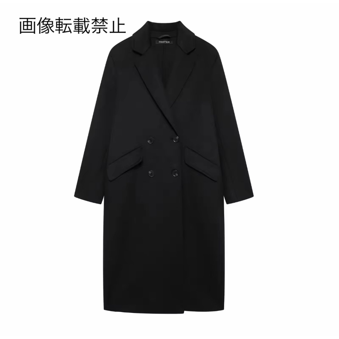 12月新作16047◆black ロングコート チェスターコート