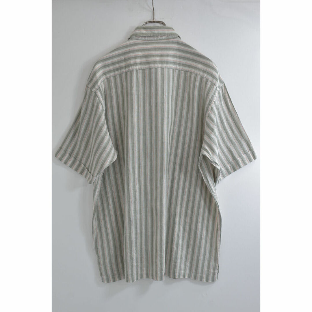 VINTAGE(ヴィンテージ)の90～00s Tasso Elba メイシーズ マドラスストライプ コットンブレンド リネンシャツ 麻 ヴィンテージ 半袖 ビンテージ USA アメリカ古着 メンズXL相当 メンズのトップス(シャツ)の商品写真