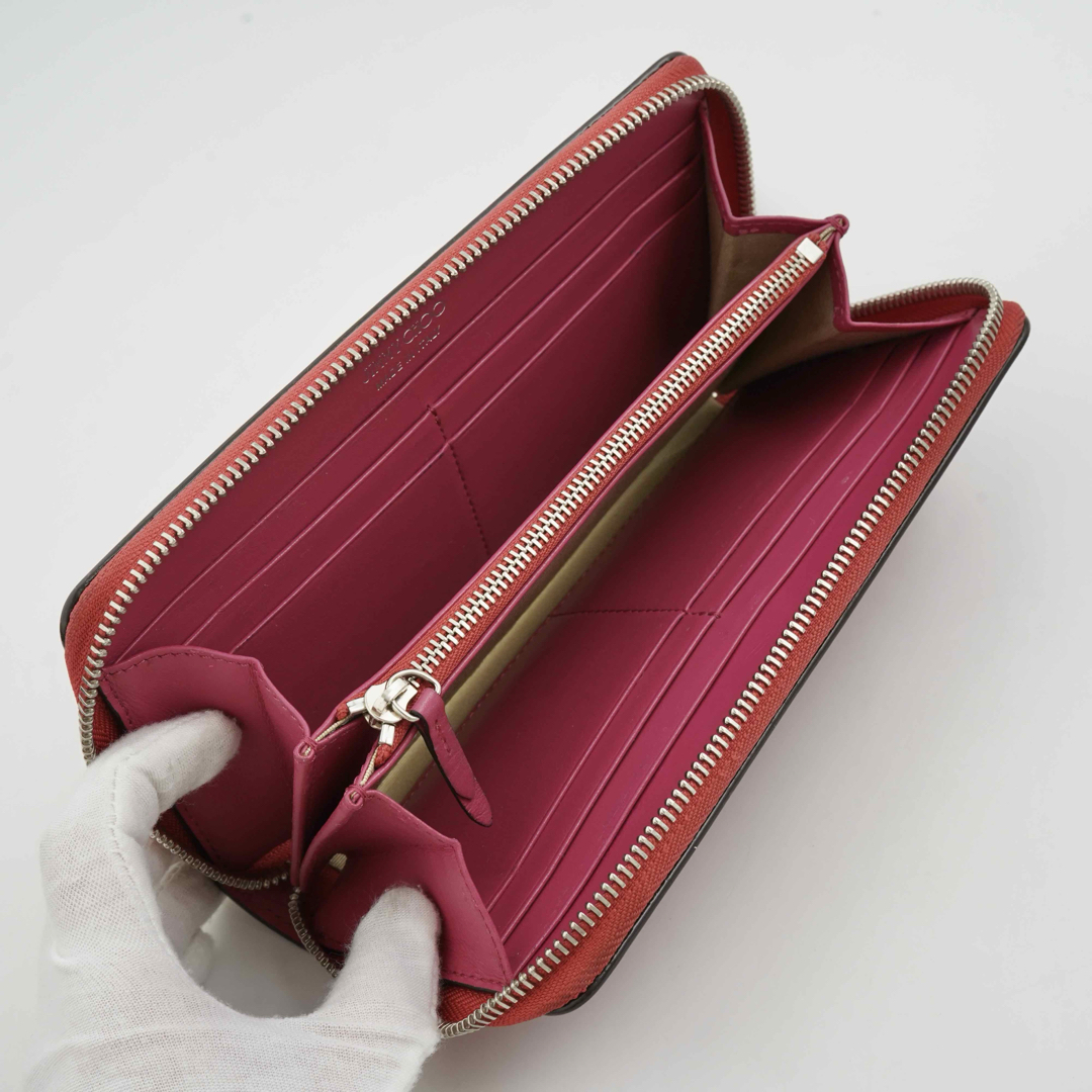 極美品】JIMMY CHOO JCロゴ バイカラー pippa エンボス 金具 極美品】JIMMY CHOO JCロゴ バイカラー pippa エンボス 金具