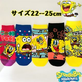 ニコロデオン　スポンジボブ　レディース　靴下　ソックス　22--25cm 5足組(ソックス)