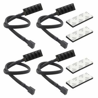 【特価商品】GTIWUNG 4個の4ピンPWMファンハブ PWMファン用 延長ケ(PCパーツ)