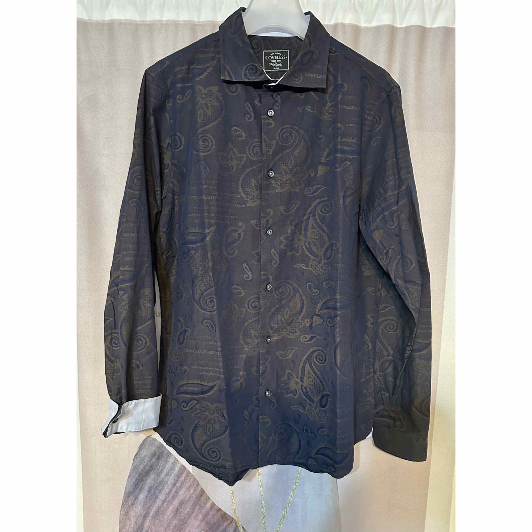 loveless ペイズリー ロゴ ジャガード 柄シャツ パープル loveless ペイズリー ロゴ ジャガード 柄シャツ パープル