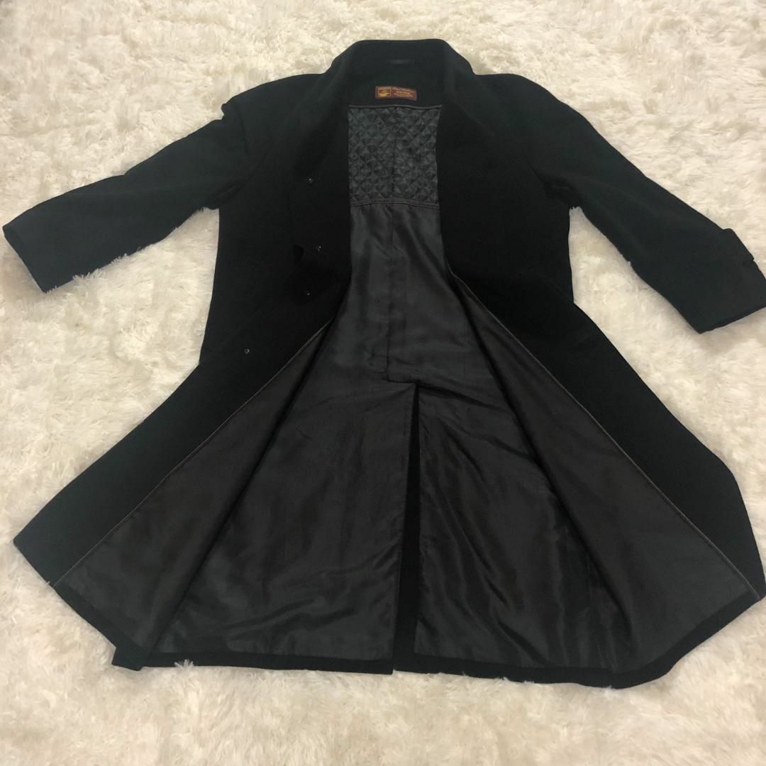 カシミヤ100% 】ステンカラーコート 黒 LL MADE IN ITALY カシミヤ100% 】ステンカラーコート 黒 LL MADE IN ITALY