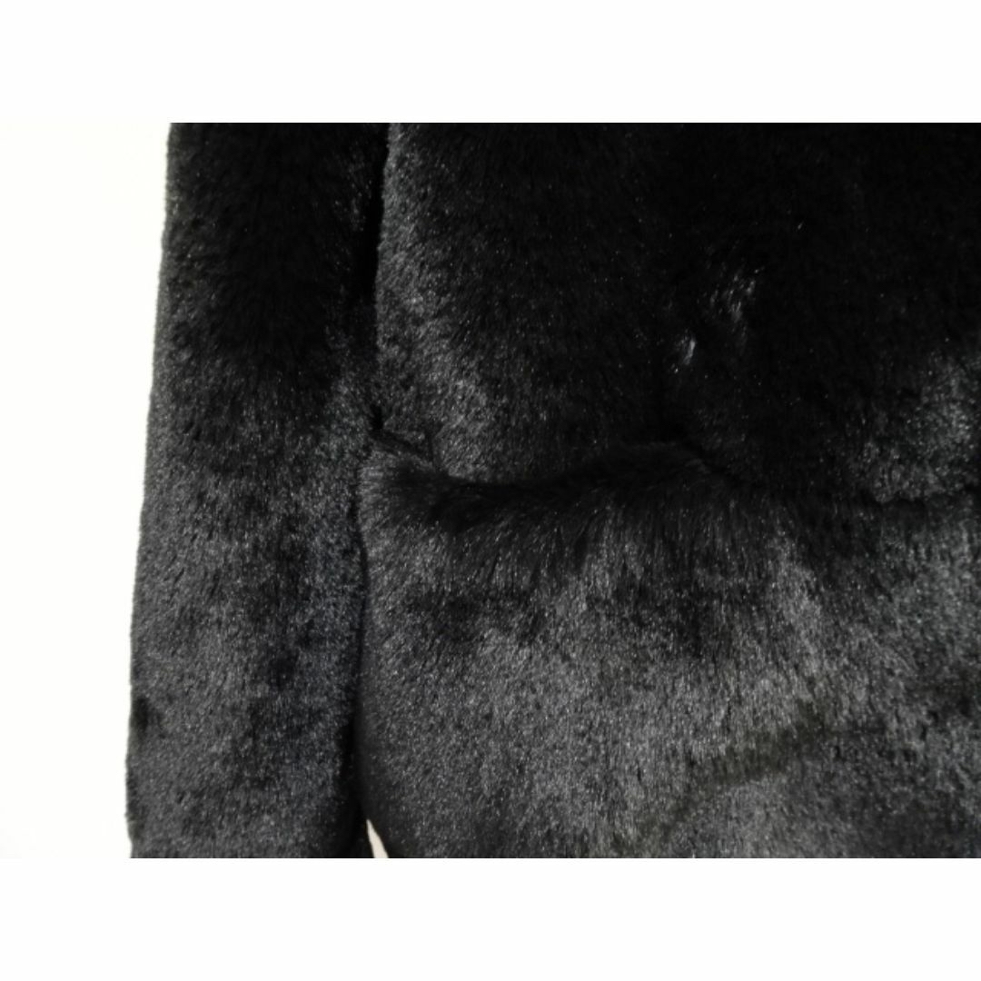 美品】ARMANIエンポリオアルマーニ フェイクファーコート 38 黒 美品】ARMANIエンポリオアルマーニ フェイクファーコート 38 黒