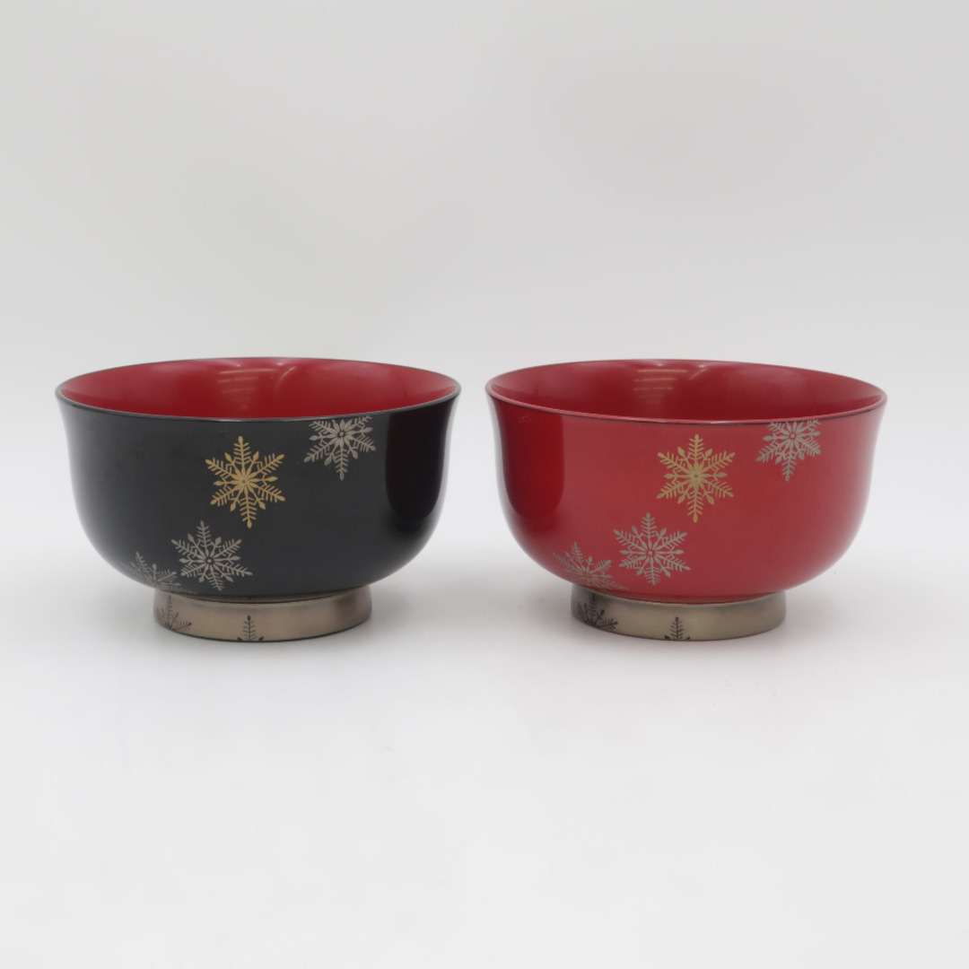 輪島屋善仁 汁碗 蒔絵 雪模様 2客セット 外箱無し 食器 漆器 輪島屋善仁 汁碗 蒔絵 雪模様 2客セット 外箱無し 食器 漆器