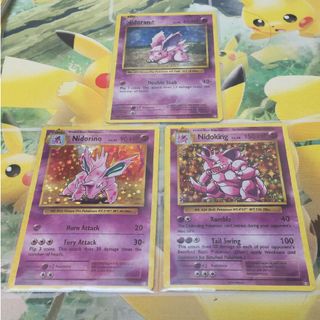 ポケモンカード ニドラン♂ ニドリーノ ニドキング 英語版 3枚セット 旧ポケカ(シングルカード)