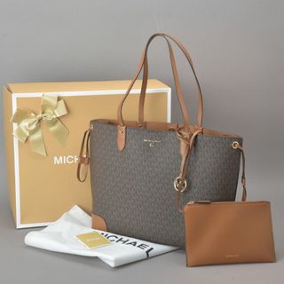 マイケルコース(MICHAEL KORS)の新品◇マイケルコース MK シグネチャー トートバッグ PVC レザー 茶(トートバッグ)