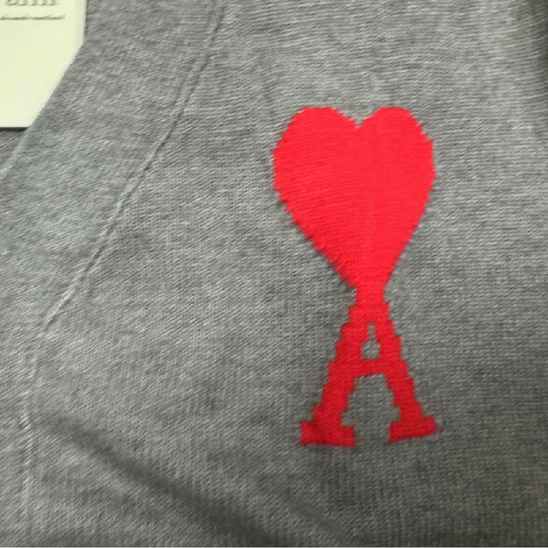 Ami paris アミパリス ニットカーディガン グレー M Ami paris アミパリス ニットカーディガン グレー M