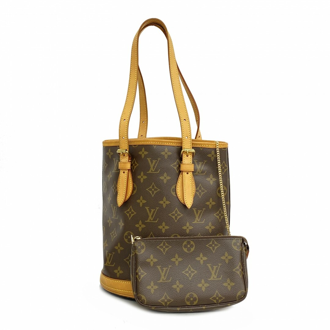 LOUIS VUITTON - 【4tc2431】ルイヴィトン トートバッグ モノグラム バケットPM M42238 ブラウン【中古】レディース