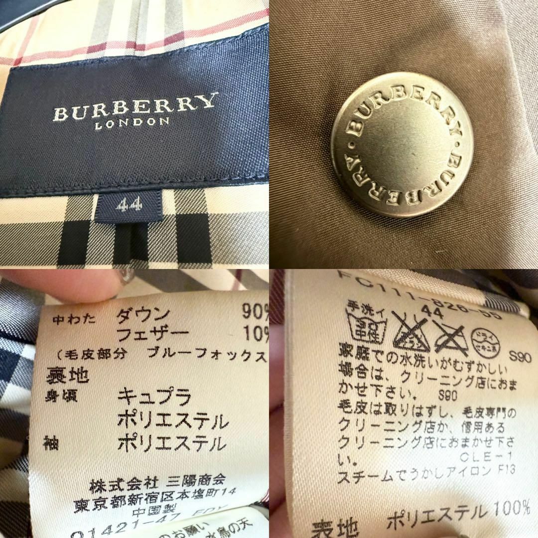 3way✨バーバリーロンドン ダウンコート ノバチェック ファー 3way✨バーバリーロンドン ダウンコート ノバチェック ファー