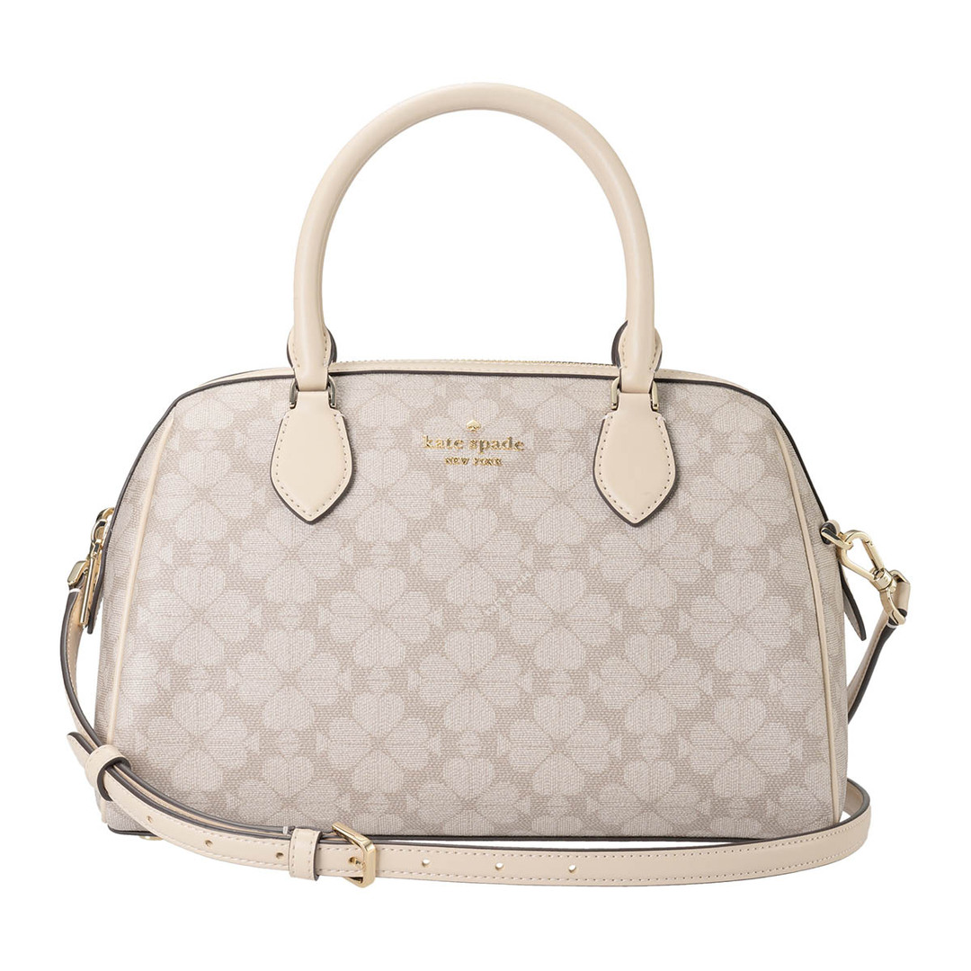 kate spade NEW YORK - 新品 ケイトスペード kate spade ハンドバッグ SPADE FLOWER LARGE DOLLY DUFFLE CROSSBODY ダークベージュマルチ