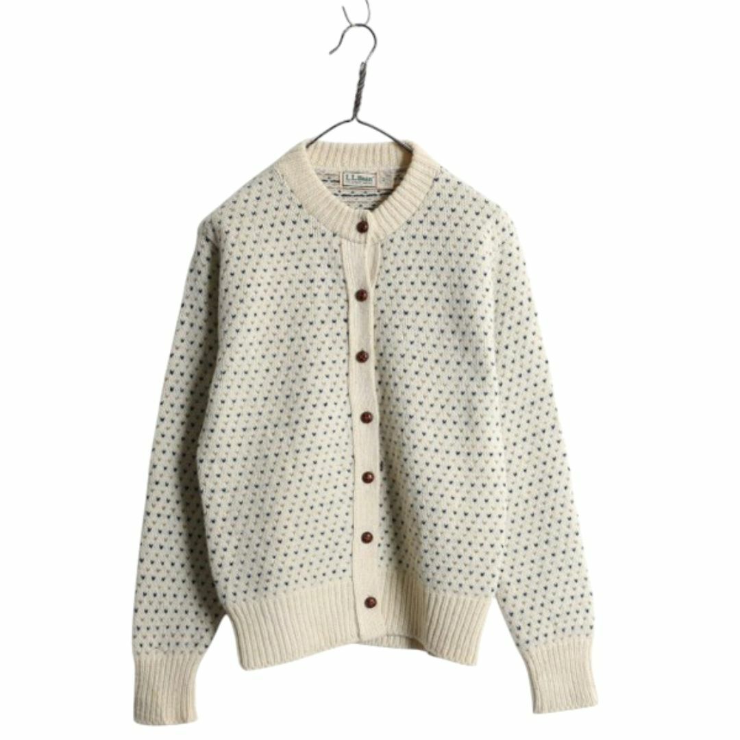 【おまけ付】 80s エルエルビーン バーズアイ ニット カーディガン レディース 女性用