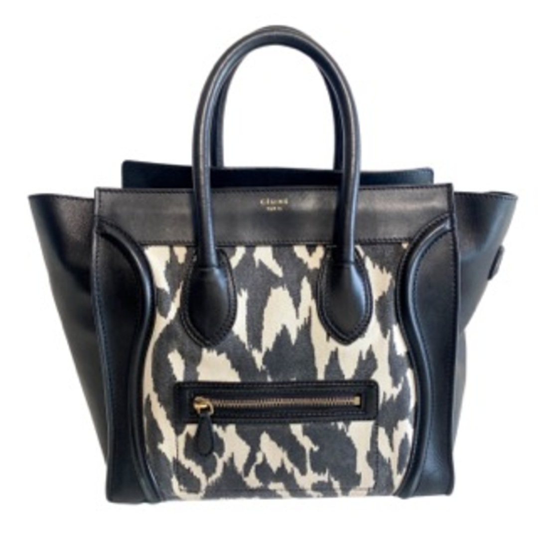 CELINE - 【CELINE / セリーヌ】ラゲージ ミニショッパー ゼブラ柄 キャンバス レザー トートバッグ