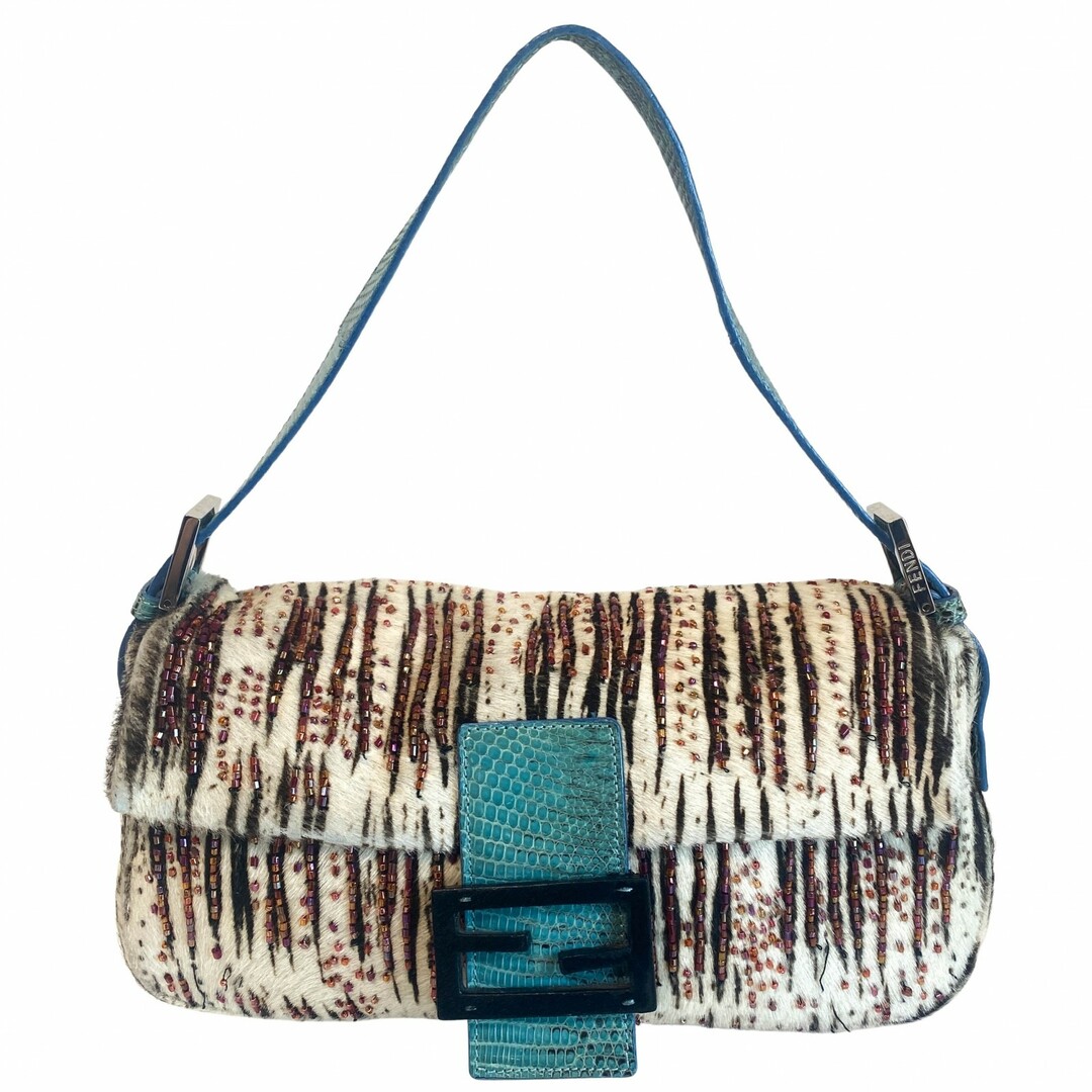 FENDI - 【FENDI / フェンディ】ハラコ ビーズ マンマバケット バゲット ショルダーバッグ