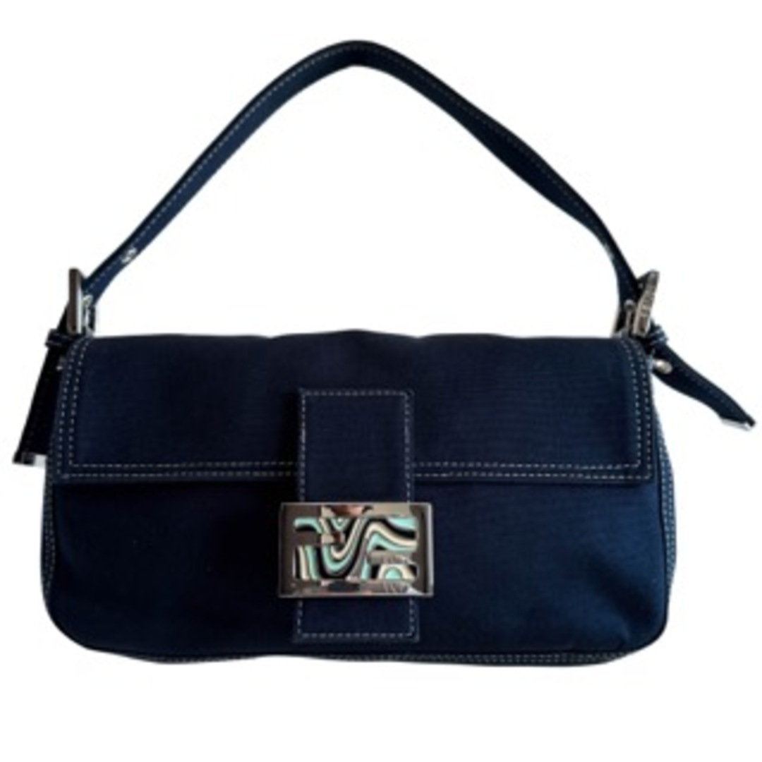 FENDI - 【FENDI / フェンディ】マンマバケット バゲット デニム ネイビー ショルダーバッグ