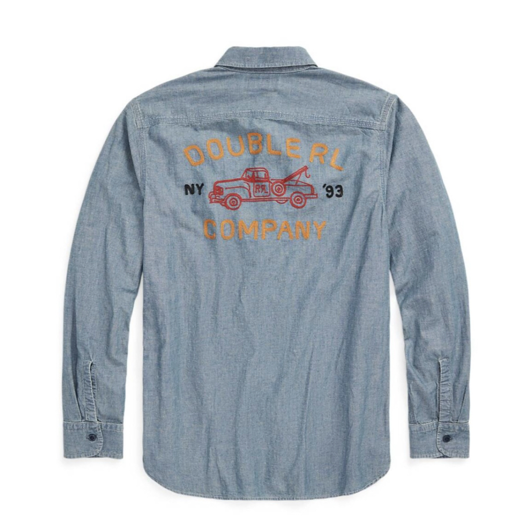 RRL - 新品*RRL*エンブロイダリー インディゴ シャンブレー RRL - 新品*RRL*エンブロイダリー インディゴ シャンブレー